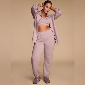VICTORIA'S SECRET Pink Brushed Modal Fleece Jogger size M mauve NWT in packaging